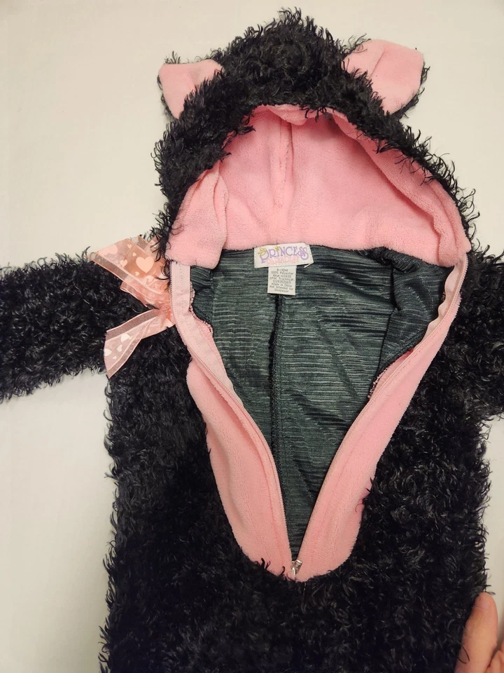 6-12 M Princesa Paraíso Negro y Rosa Gatito Gato Halloween Disfraz Sensación Suave Foto 4 de 4