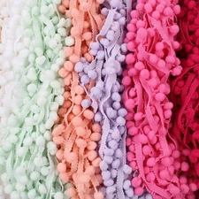 10 Yards 1inch Pom Pom Trim Ball Fringe Ribbon Sewing Accessories Lace DIY Craft