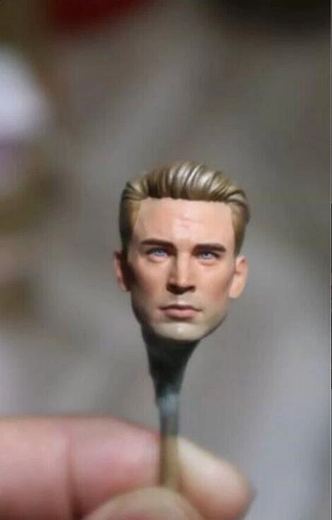 1:12 Head Sculpt Captain America Steve Rogers For 6" Male ML Action Figure Body - Image 2 of 4