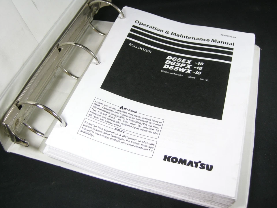 Manual de operador de mantenimiento de topadora KOMATSU D65EX-18 D65PX-18 D65WX-18 90166 arriba Foto 2 de 3