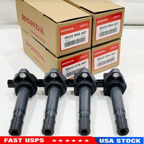 4PCS GENUINE UF582 IGNITION COILS For 2006-2011 HONDA CIVIC 1.8L 30520-RNA-A01 - Picture 1 of 9