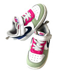 Nike Kids Little Girls Toddler Size 7C Multicolor Sneaker Shoes Snap On Low Top