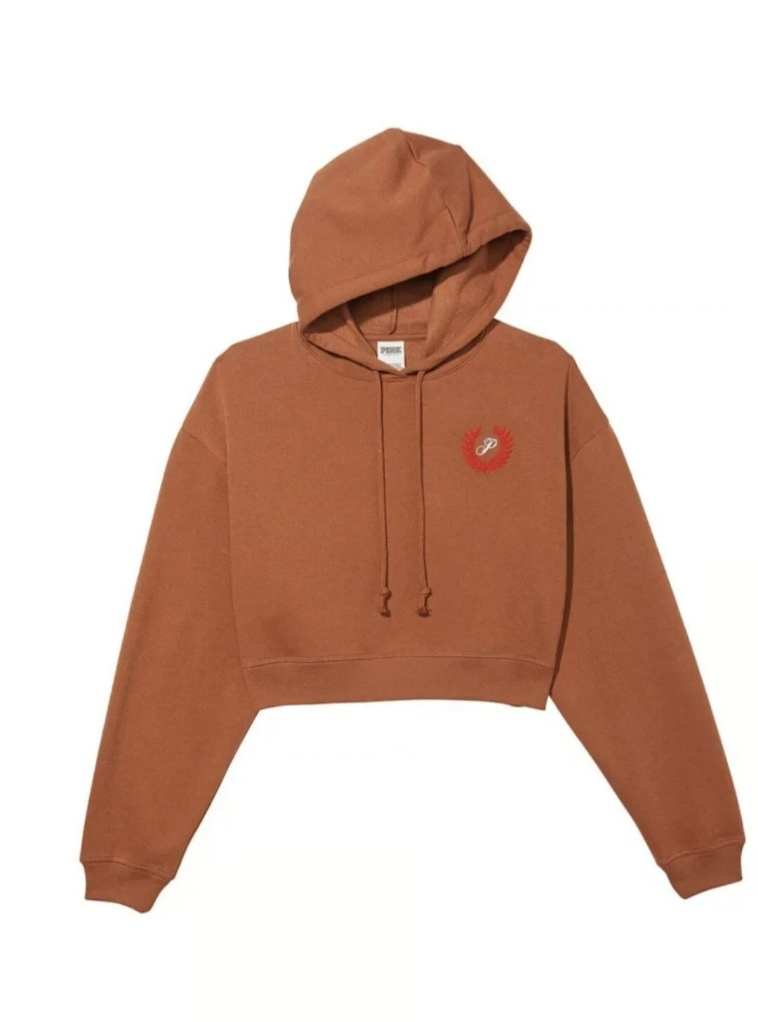 UNDERCOVER Felpa con cappuccio Victoria's Secret PiNK Fall Brown Campus Varsity Crop S