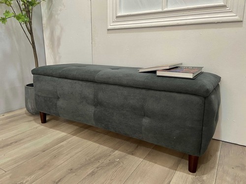 Storage Ottoman Upholstered Footstool Entryway Shoe Bench Tufted Footrest Stool - Picture 20 of 23