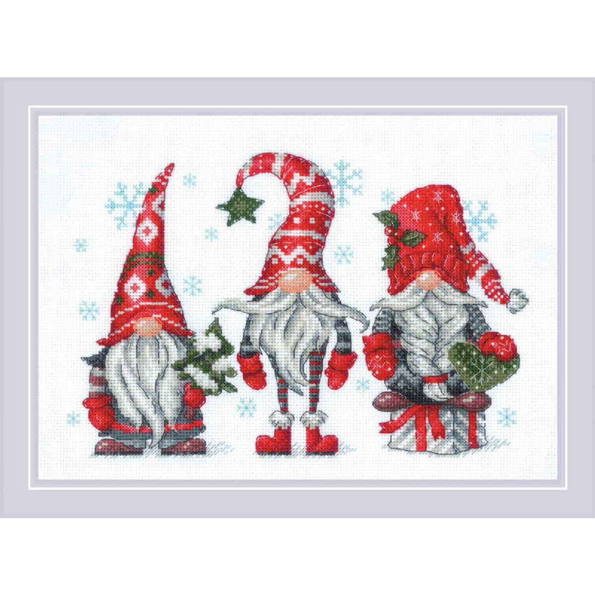 Riolis counted cross stitch kit ""Gnomes"", 30x21cm, DIY