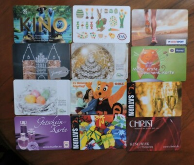 12 VERSCHIEDENE DEUTSCH/DEUTSCHLAND GESCHENKKARTEN. KEIN WERT SAMMLERSTÜCK LOT 24