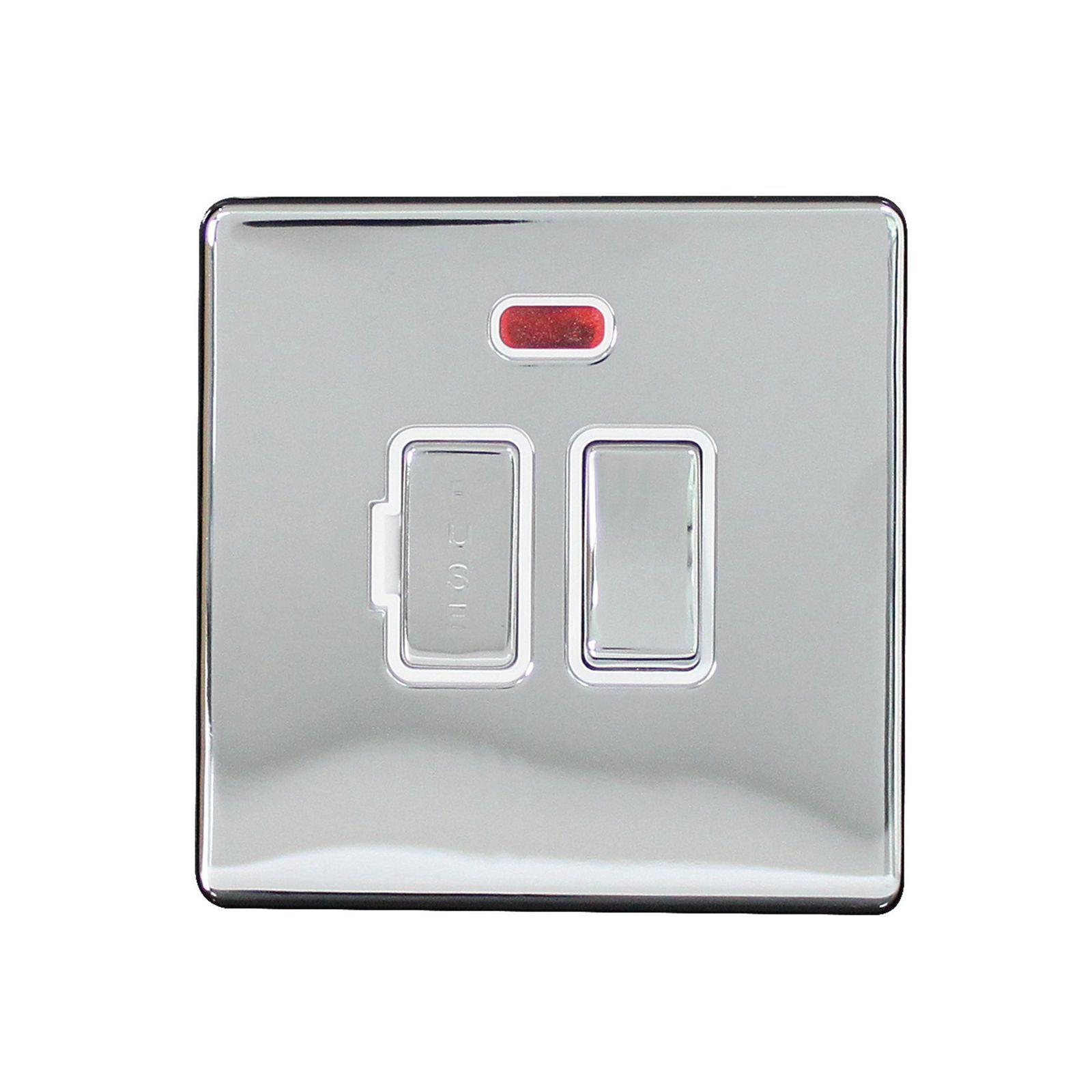 Arlec 9154GBCH Screwless 13Amp Switched Fuse Connection Unit with Neon - Chrome