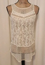 American Eagle Outfitters Women's S Ivory Lace Sleeveless Top NEW