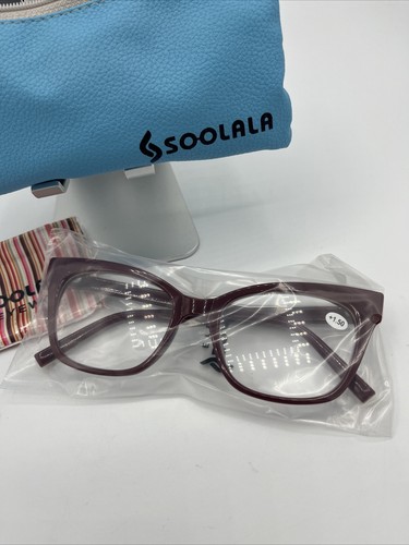 SOOLALA Women’s Reading Glasses +1.50 Red. Free Ship - Picture 2 of 3