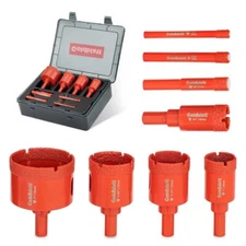 Goldblatt 8PC Diamond Hole Saw Drill Bit Ceramic Tile Concrete Hole Maker Cutter
