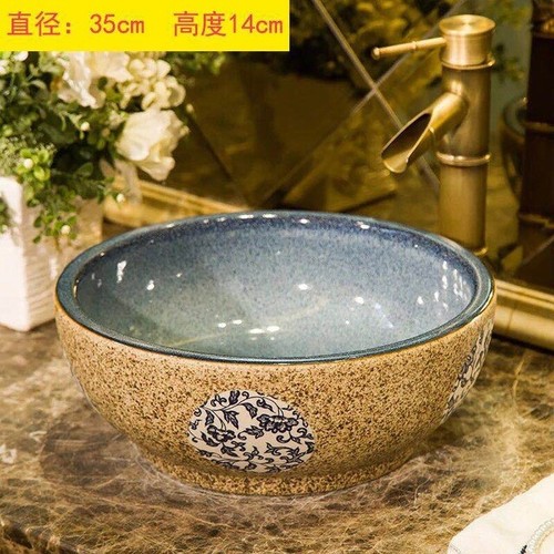 Art Design Bathroom Ceramic Basin Sink Wash Basin Vessel Sink With Faucet - Picture 18 of 31