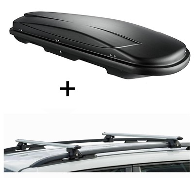 Skibox VDPJUXT600+Alu Relingträger VDPCRV120 für für Mazda Demio 98-03