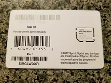 SPRINT SIMGLW206R SIM Card BRAND NEW