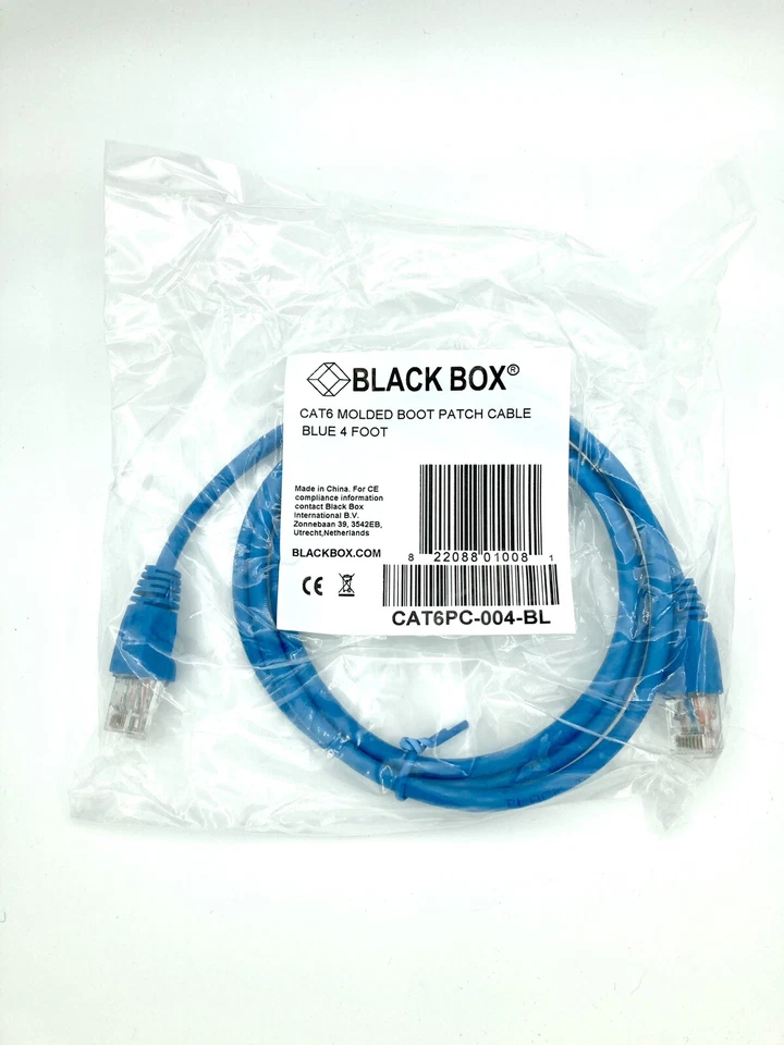 Black Label Brand Cat6 4ft Ethernet Cable Lot - RJ45 - Patch - Lot Of 10 Blue - Image 3 of 4