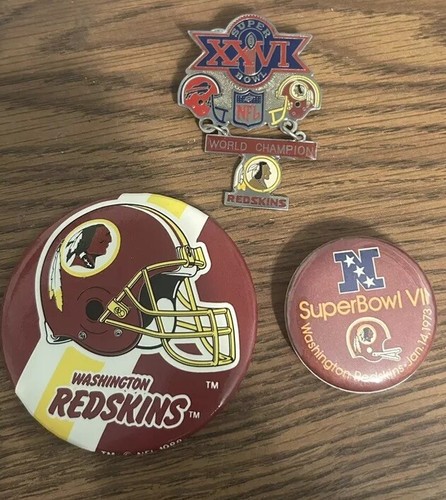 Vintage Washington Redskins Team Super Bowl Pin Button Lot - Picture 1 of 6