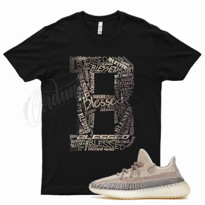 Black BLESSED T Shirt for YZ 350 V2 Ash Pearl Reflective Stone Blue Sand