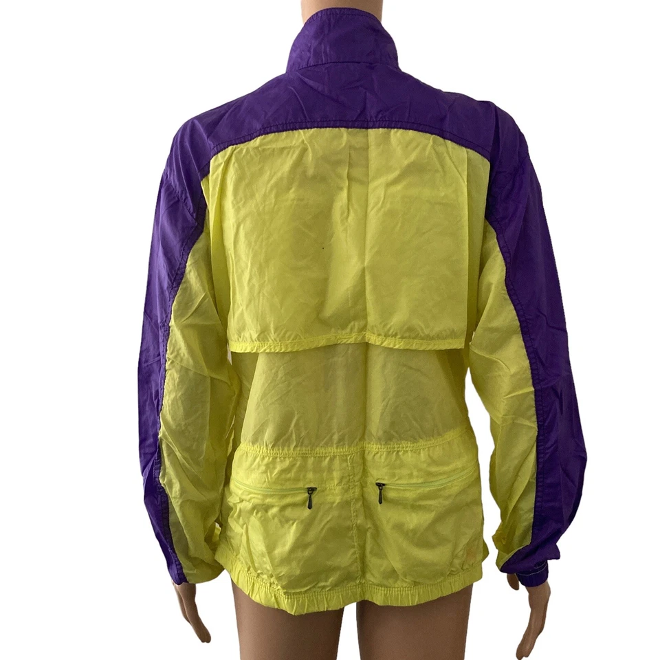 Vintage Bellwether Jacket Windbreaker Cycling Athletic Size Medium Yellow Purple - Image 2 of 4