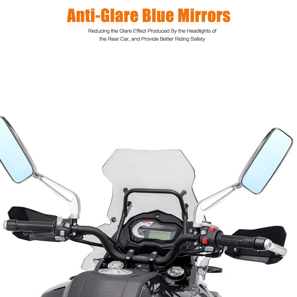 Espejos retrovisores rectangulares cromados para moto Suzuki Boulevard C50 M50 M109R Foto 3 de 4
