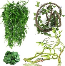 HERCOCCI Reptile Vines, Flexible Jungle Climbing Vines Terrarium Plastic Plants