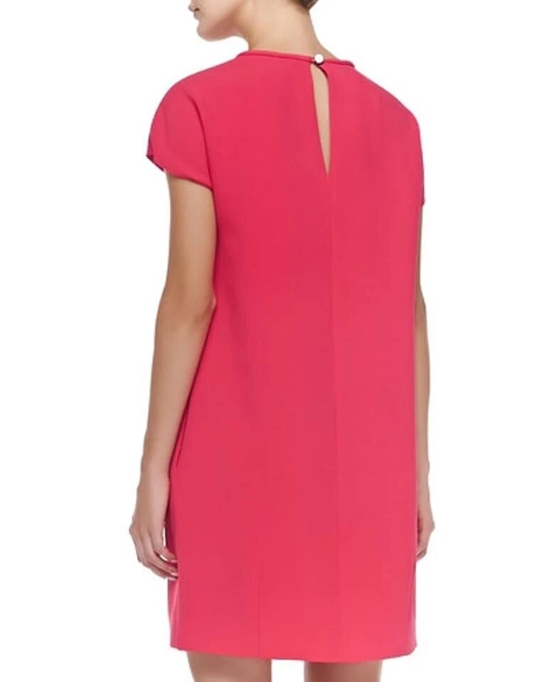 Abito tunica Kate Spade crepe cappuccio manica Aladino rosa plissettato taglia 4