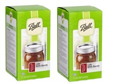 2 ~ New!! Box 12 BALL Regular Mouth Bands w/ Dome Lids For Mason Jars Canning