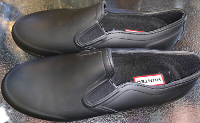 Hunter Women's Classic Black Rubber Slip On Shoes Rain Muck US10