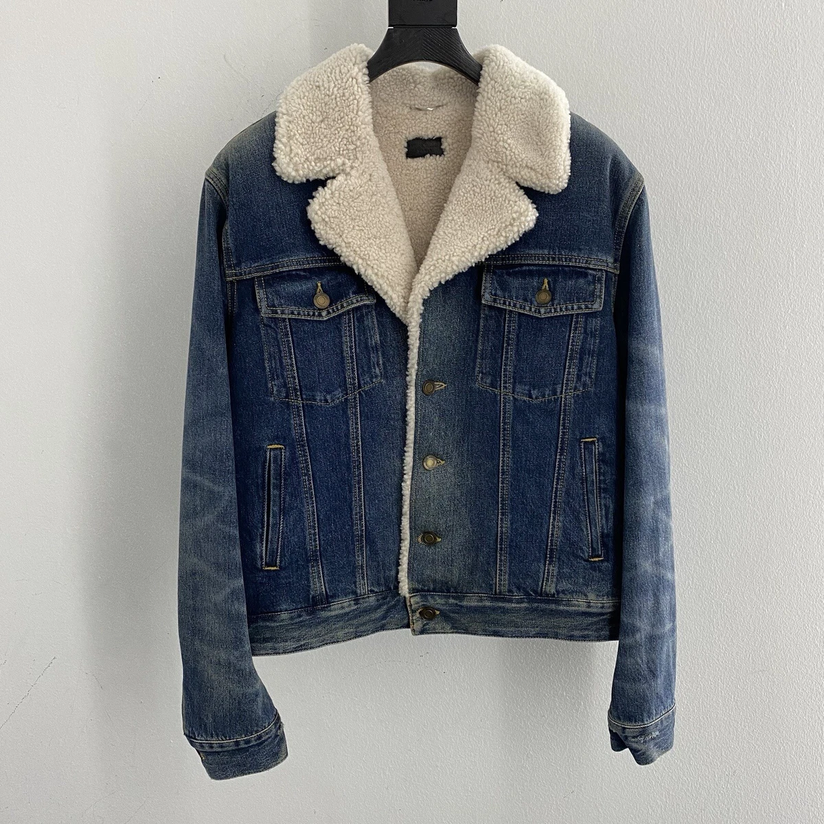 Louis Vuitton Patch Denim Shearling Jacket