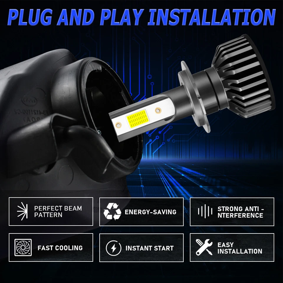 For Mercedes-Benz E350 E320 E550 6pcs 6000K LED Headlight Fog Light Bulbs Kit - Image 2 of 4