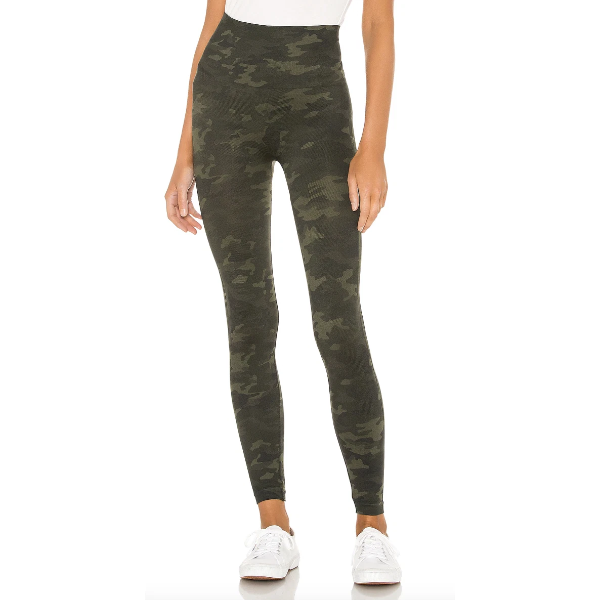 Spanx Look At Me Now Seamless Legging Green Camo Size S