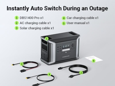 Dabbsson DBS1400Pro 2400W 1382Wh Portable Power Station Solar