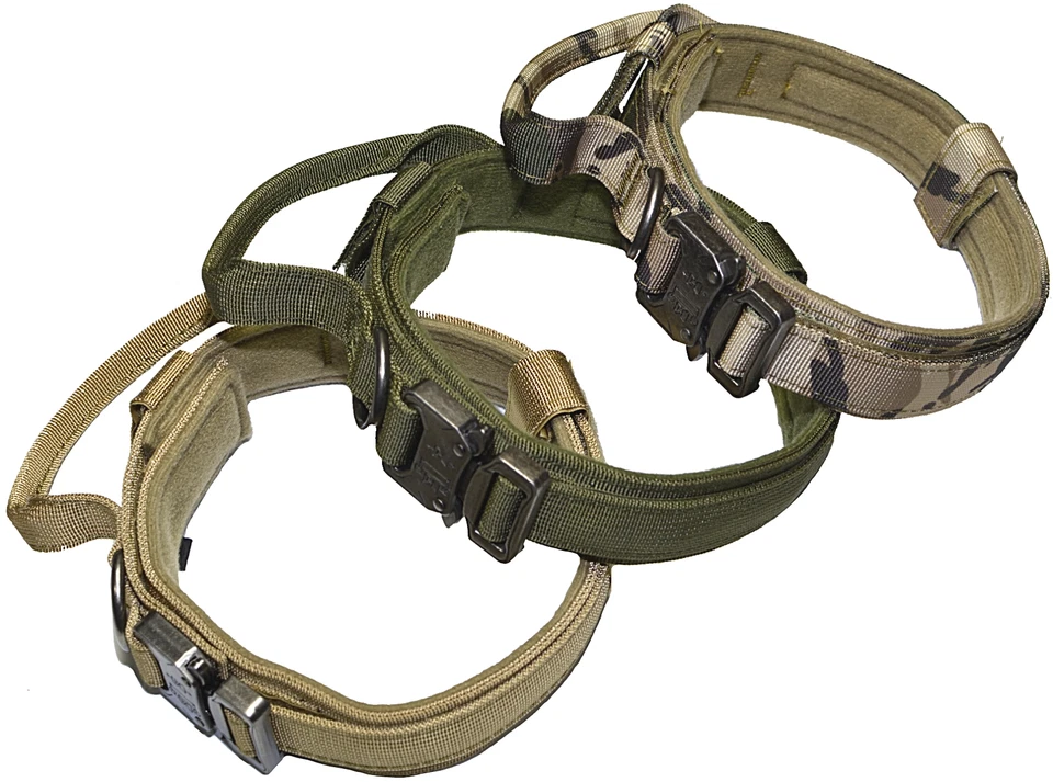 Leash + Collar Heavy Duty K9 Tactical Training Pet Dog Metal Buckle M, L, XL New - Image 2 of 4