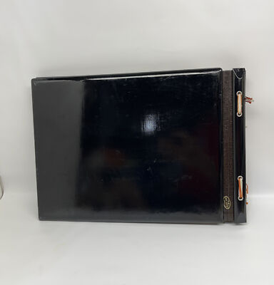 昭和日本史の美品 1960's Y.S. Hand Painted Japan Black Lacquer Wood Photo