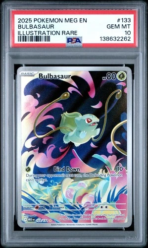 2025 POKEMON MEG EN-MEGA EVOLUTION ILLUSTRATION RARE #133 BULBASAUR PSA 10