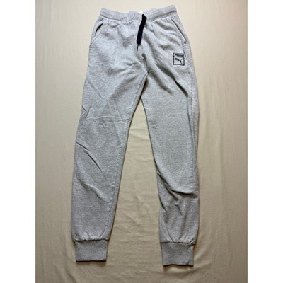 Puma Kids Heather Gray Jogger Sweatpants XL 18-20 Fleece Lined Athletic Pants
