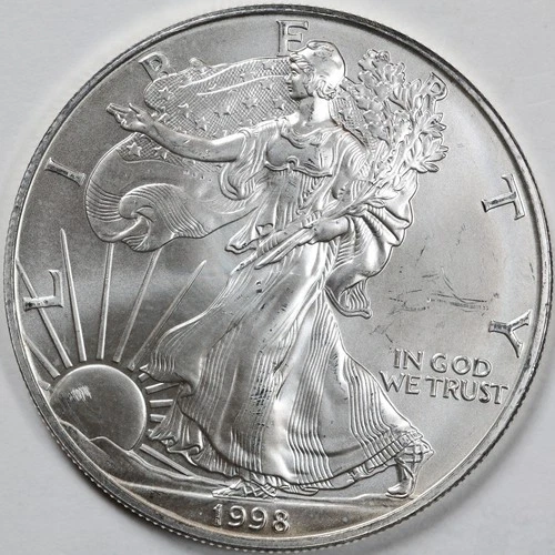 1998 American Silver Eagle (BU) - AUTHENTIC - In a Capsule to Protect It!