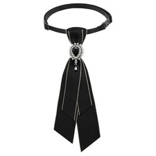 Bow Tie for Women, Adjustable Womens Tie Girls Uniform Ties Pre Black Style 2