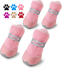 4PCS Dog Shoes for Small Dogs, Hot Pavement Summer Puppy Dog Boots  Paw Protect