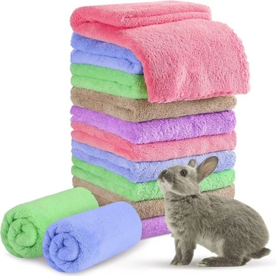 TATUO 10 Pack Ultra Soft Fleece Cage Liners Small Pet Bedding Guinea Pig Hamster