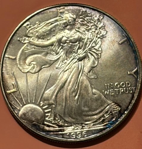 1996 $1 American Silver Eagle Dollar Bullion .999 fine silver key date & low pop
