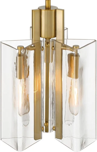 Brushed Gold 3-Light Pendant Fixture for Kitchen Island & Dining Room - Picture 5 of 9