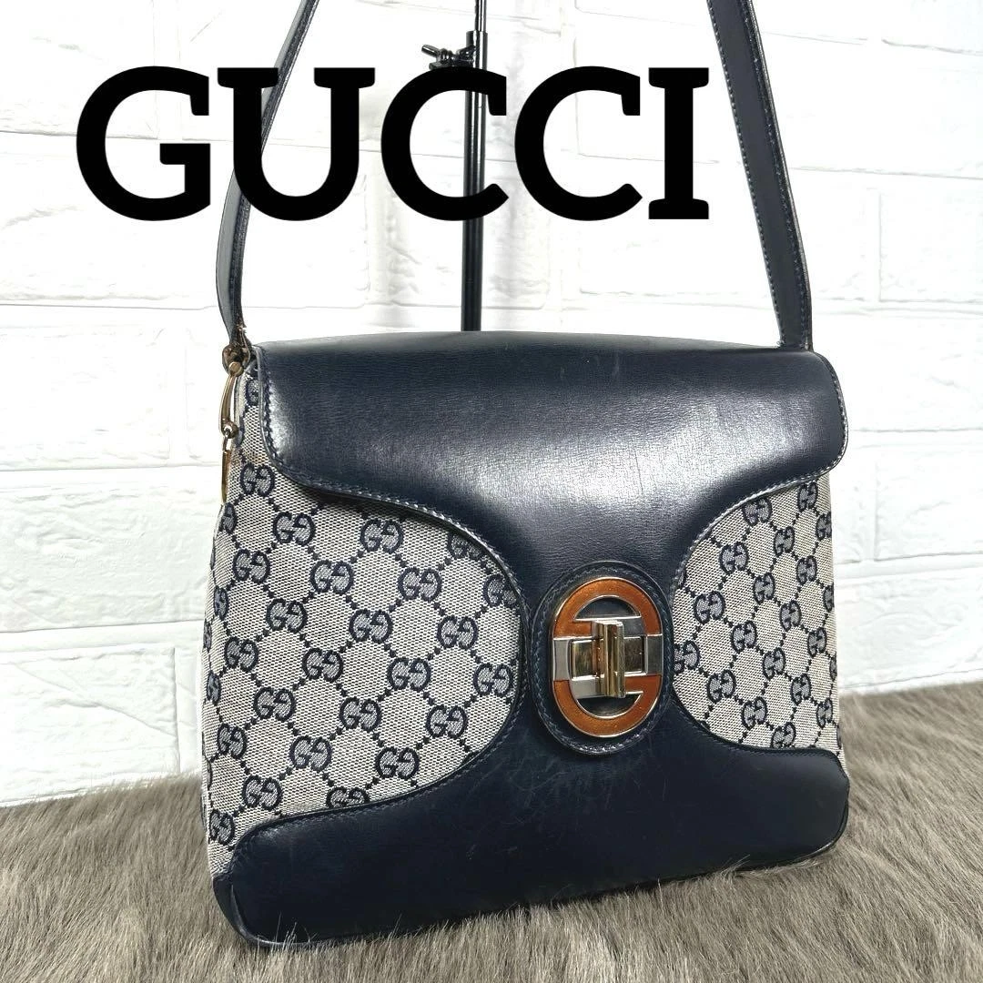 Sac bandoulière GUCCI bleu marine GG K1304 #PGIVG4