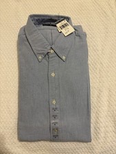 Ralph Lauren Men's Blue Cotton Button-Down Shirt XL Long Sleeve Solid