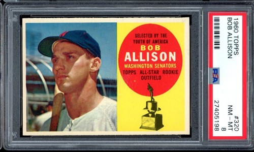 1960 Topps Baseball #320 Bob Allison PSA 8