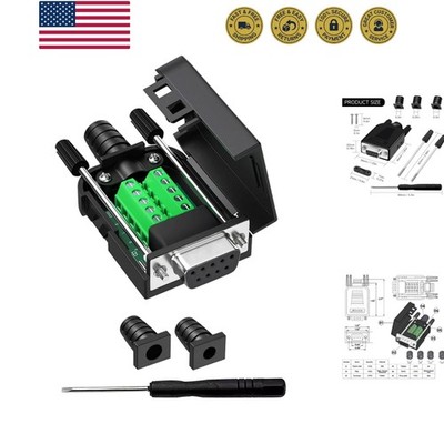 DB9 Female Breakout Connector, 9PIN Port Solderless RS232 D-SUB RS485 Serial ...