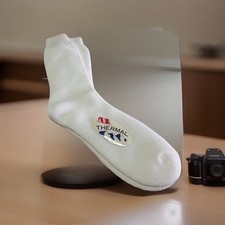 VTG Socks Thermal NOS 90s Sports White 10-13 Acrylic Thick Soft USA Crew