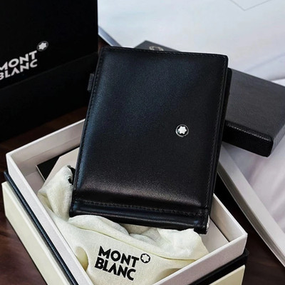 Montblanc Meisterstuck 6CC Wallet Leather Bifold Money Clip Card Holder New