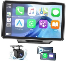 Wireless Car Stereo with Apple CarPlay/Android Auto, Portable Touch Screen Car 