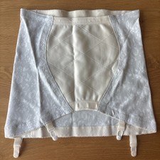 Vintage 1960s Playtex Double Diamond Bottom Girdle UK 2XL Cream Lace 4 Garters