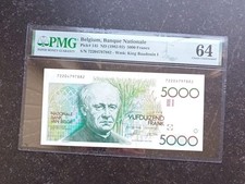 Belgium #P145#5000 Francs Gezelle PMG 64 Choice Uncirculated