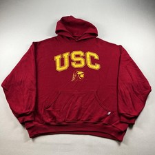 Vintage USC Trojans Hoodie Sweatshirt Mens XL Red Russell Athletic University
